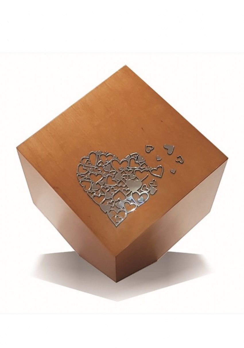 BEAMINSTER KUBE MIRROR HEART CREMATION ASHES URN