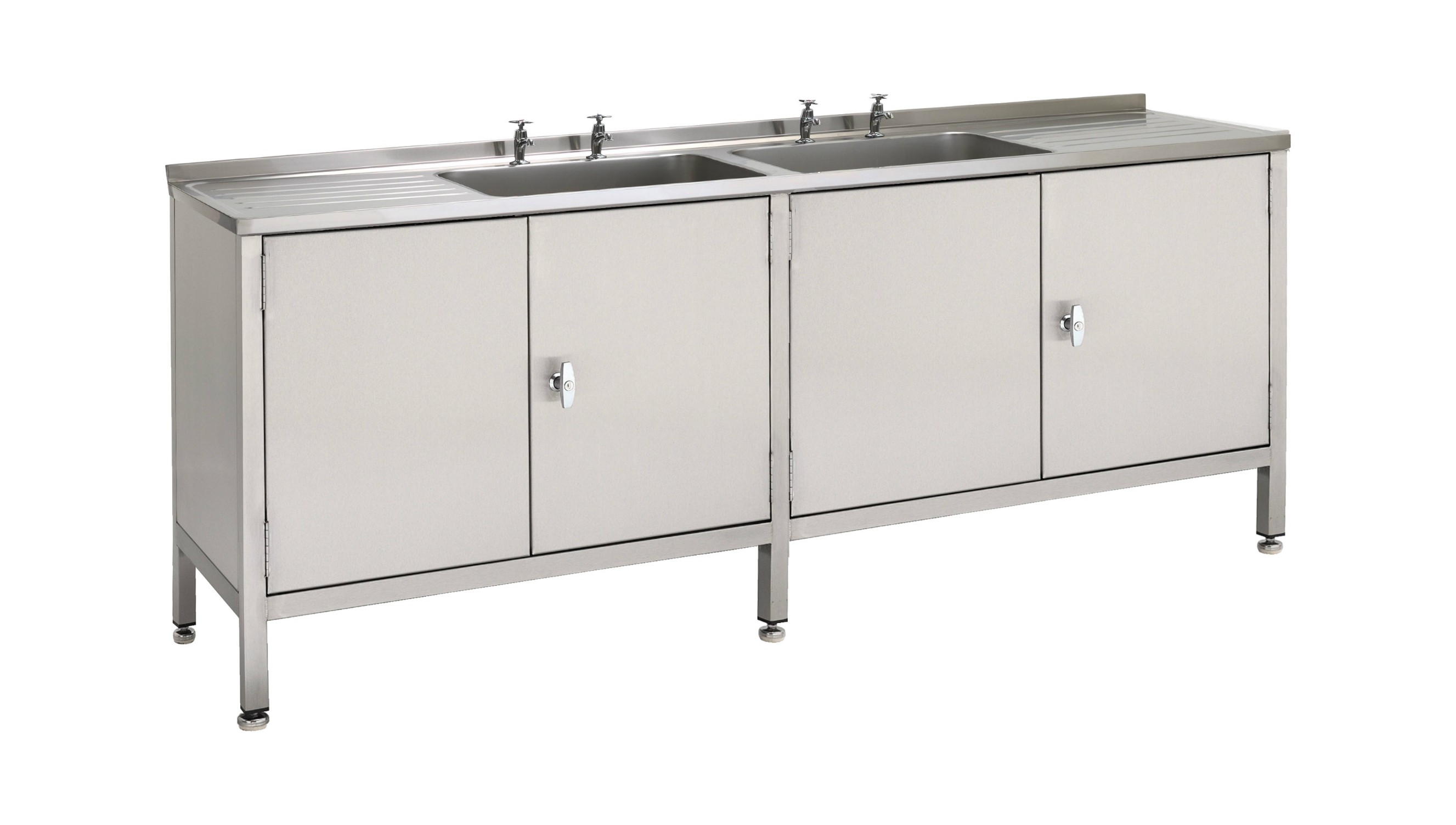Double Bowl + Double Drainer Cupboard Set