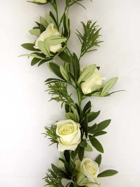 Eternity Rose Garland 6' Cream 