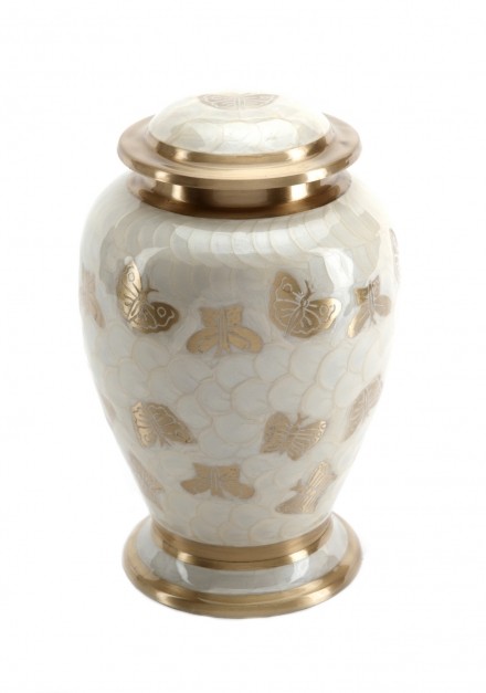 BRAMPTON WHITE CREMATION ASHES URN