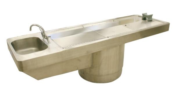 Downdraft Ventilated Mortuary Table with Integrated Sink