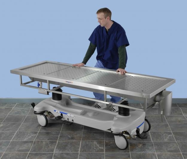 Embalming downdraft tilting table