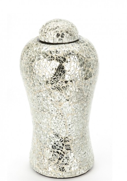 LYNTON MOSAIC WHITE CREMATION ASHES URN