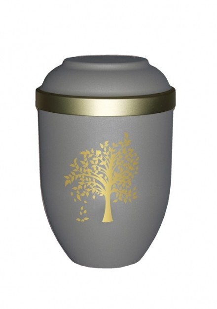TREE GREY BIO CREMATION ASHES URN