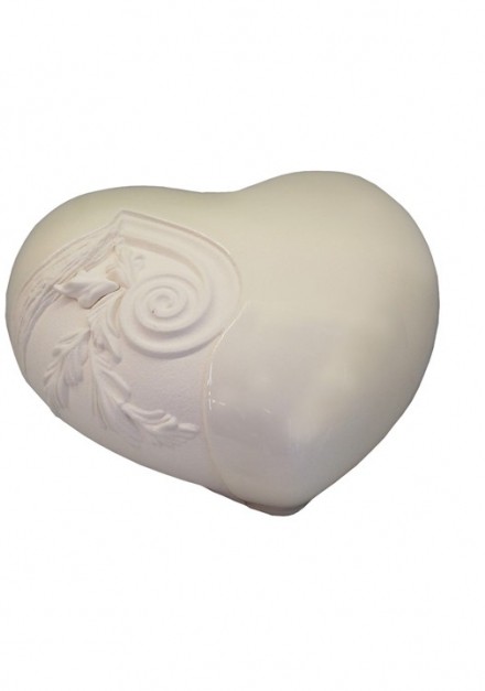 HANWELL HEART WHITE CREMATION ASHES URN