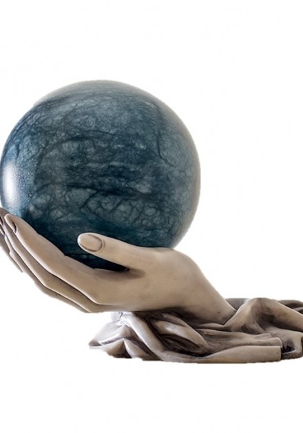 ALABASTER ALZITE SPHERE CREMATION ASHES URN