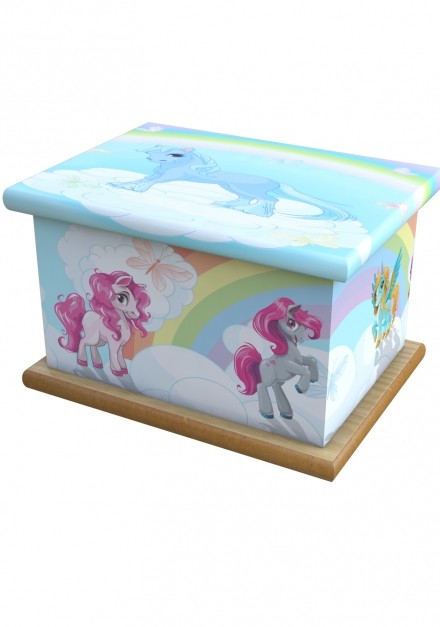Unicorn Rainbow Cremation Ashes Wooden Child/Infant Urn 