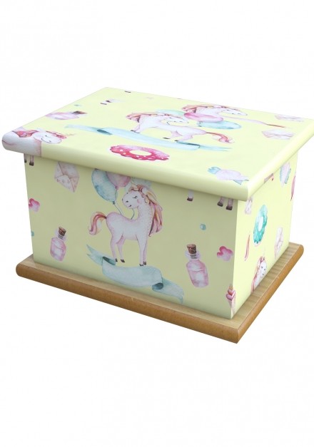 Unicorn Dust Cremation Ashes Wooden Child/Infant Urn 