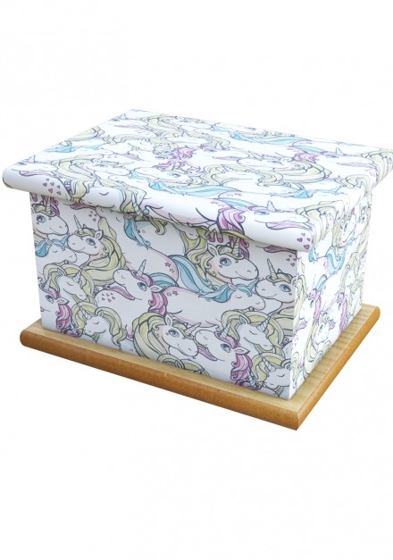 Unicorn Collage Cremation Ashes Wooden Child/Infant Urn