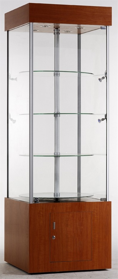Rotating Glass Cabinet 4 Shelves