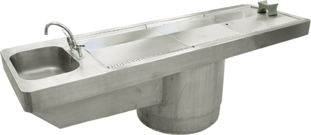 Embalming Tables with Integrated Sinks