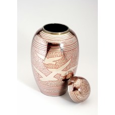 ALTHORP RED CREMATION ASHES URN WIT LID OFF