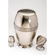 ASCOT NICKEL CREMATION ASHES URN with keepsakes
