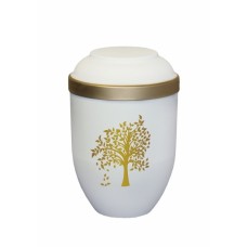 TREE WHITE BIO CREMATION ASHES URN