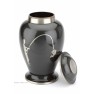 HOBBY FISHING GREY CREMATION ASHES URN WITH LID OFF 