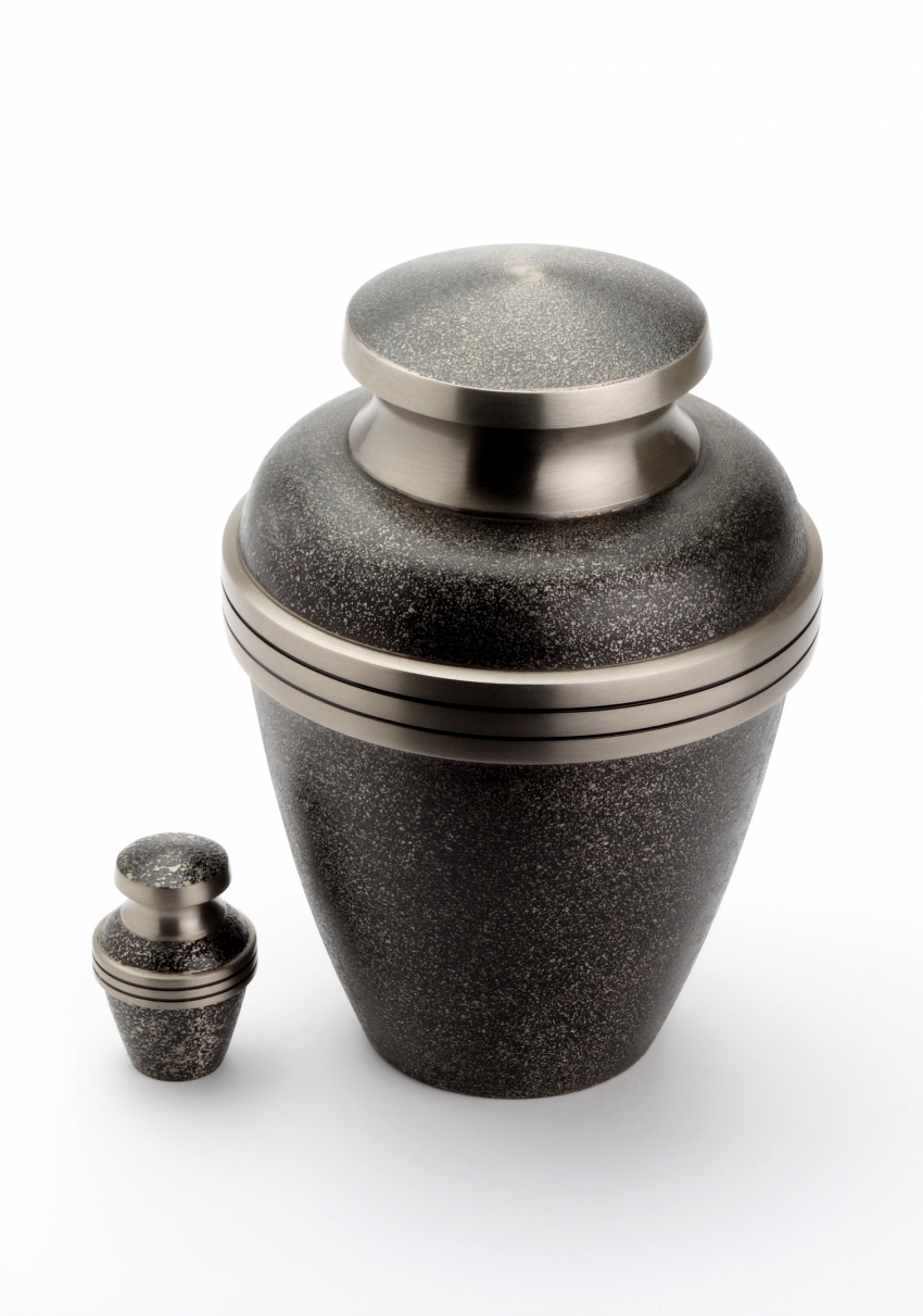 HARLOW BLACK CREMATION ASHES URN WITH KEEPSAKE