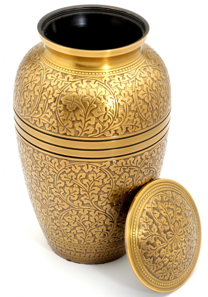 BANBURY BRASS CREMATION ASHES URN lid