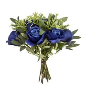 Blue Mood Dark Rose & Leaf Bundle 30cm-0