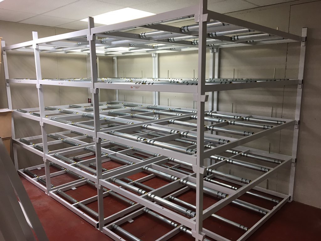 fixed mortuary body and coffin rack