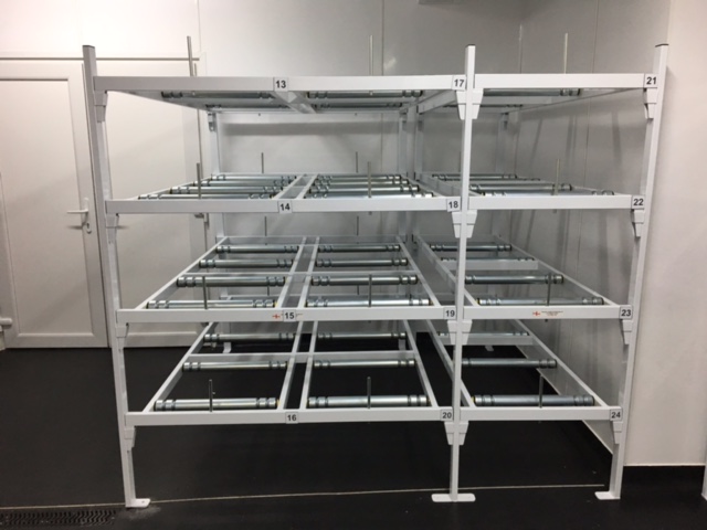 funeral home coffin racks