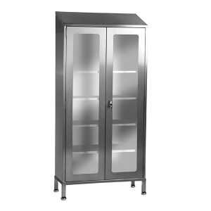 Double Door Storage Cupboard with Clear Doors-0