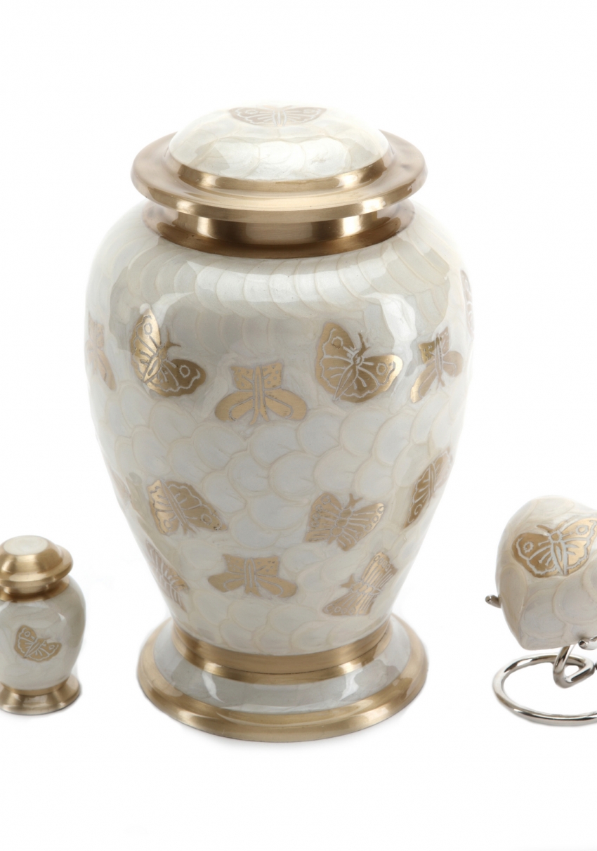 BURFORD PEARL CREMATION ASHES URN with keepsake