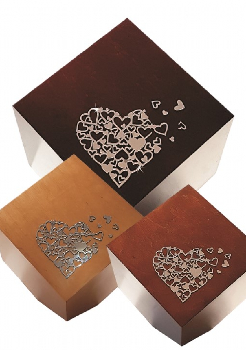 BEAMINSTER KUBE MIRROR HEART CREMATION ASHES URN