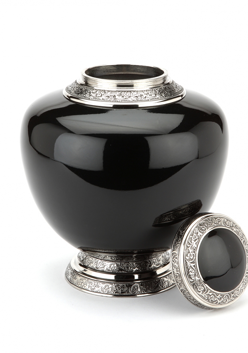 HYDE BLACK ENGRAVED CREMATION ASHES URN