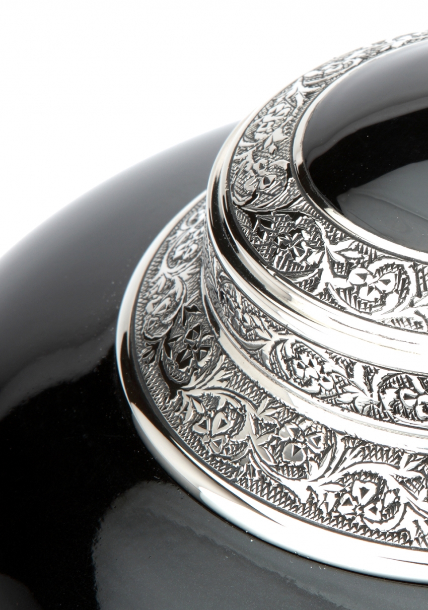HYDE BLACK ENGRAVED CREMATION ASHES URN