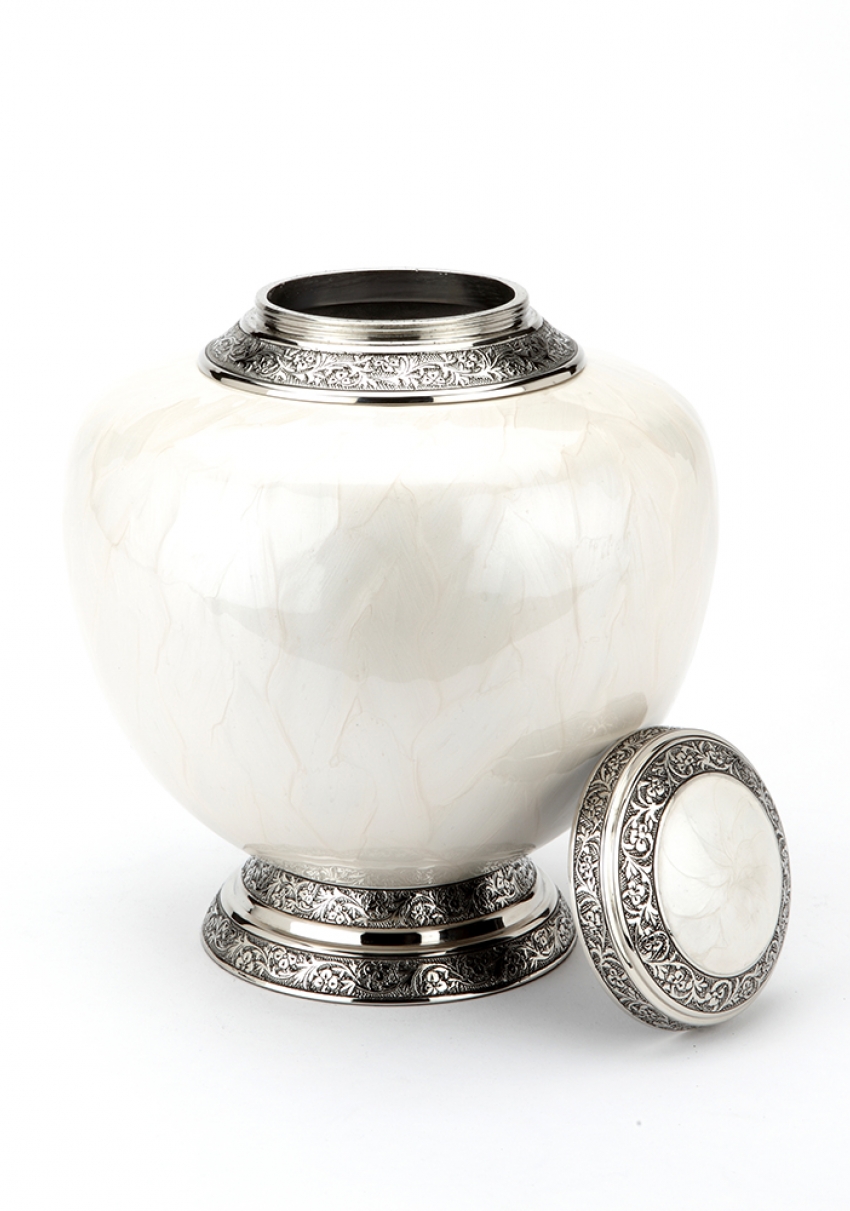 HYDE WHITE CREMATION ASHES URN