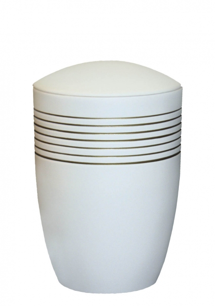 SAUNTON IVORY BANDS CREMATION URN