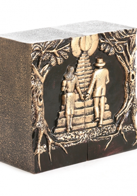 STAIRWAY TO HEAVEN COMPANION / DOUBLE CREMATION ASHES URN BRONZE