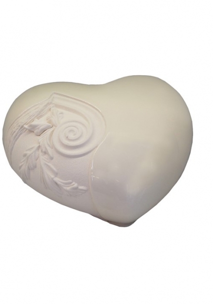 HANWELL HEART WHITE CREMATION ASHES URN