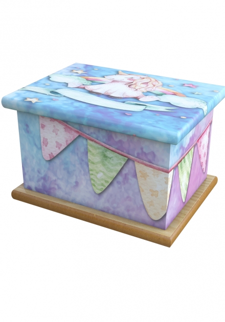 Flying Unicorn Cremation Ashes Wooden Child/Infant Urn