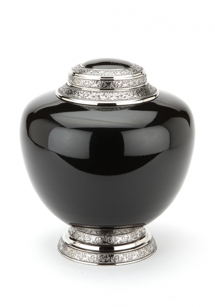 HYDE BLACK ENGRAVED CREMATION ASHES URN