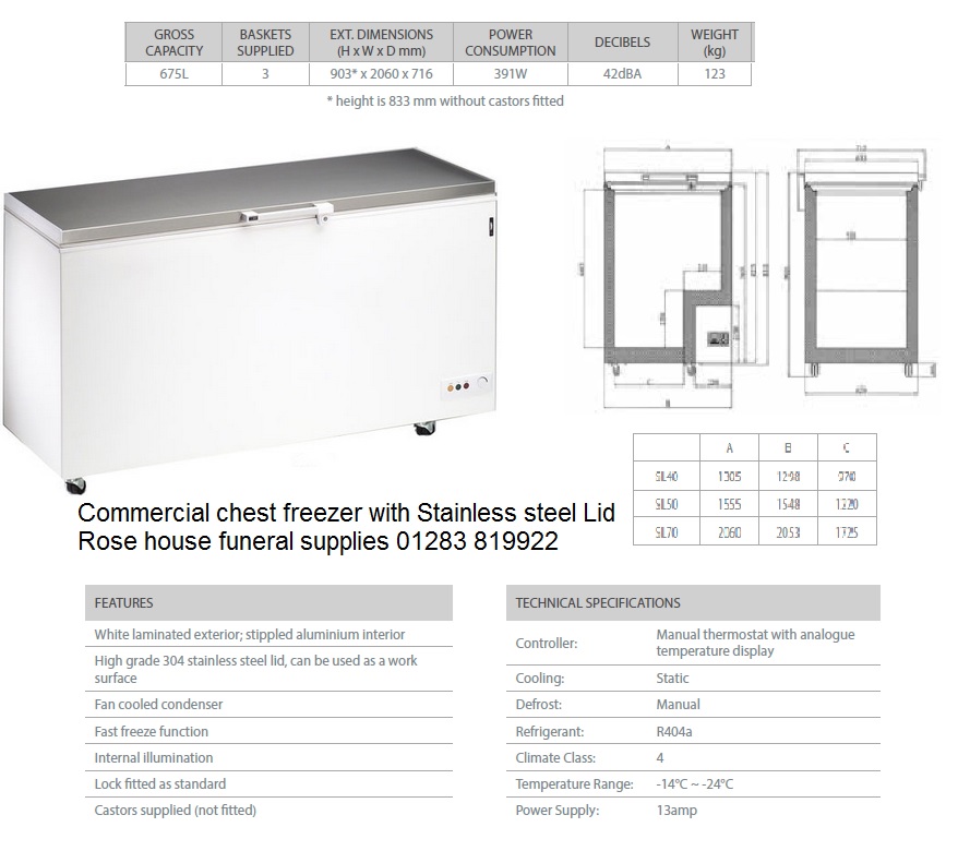 Commercial single body Cadaver Chest freezer -0