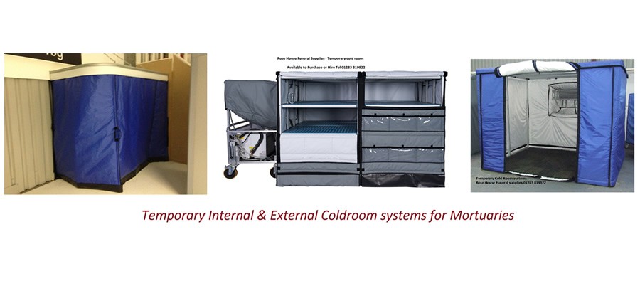 Temporary internal and external coldroom systems for mortuaries